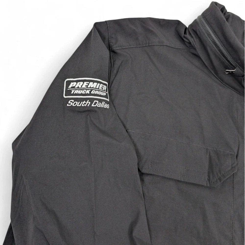 The North Face Mens Packable Travel‎ Jacket Mens XL Black Logo Hidden Hood Gorp